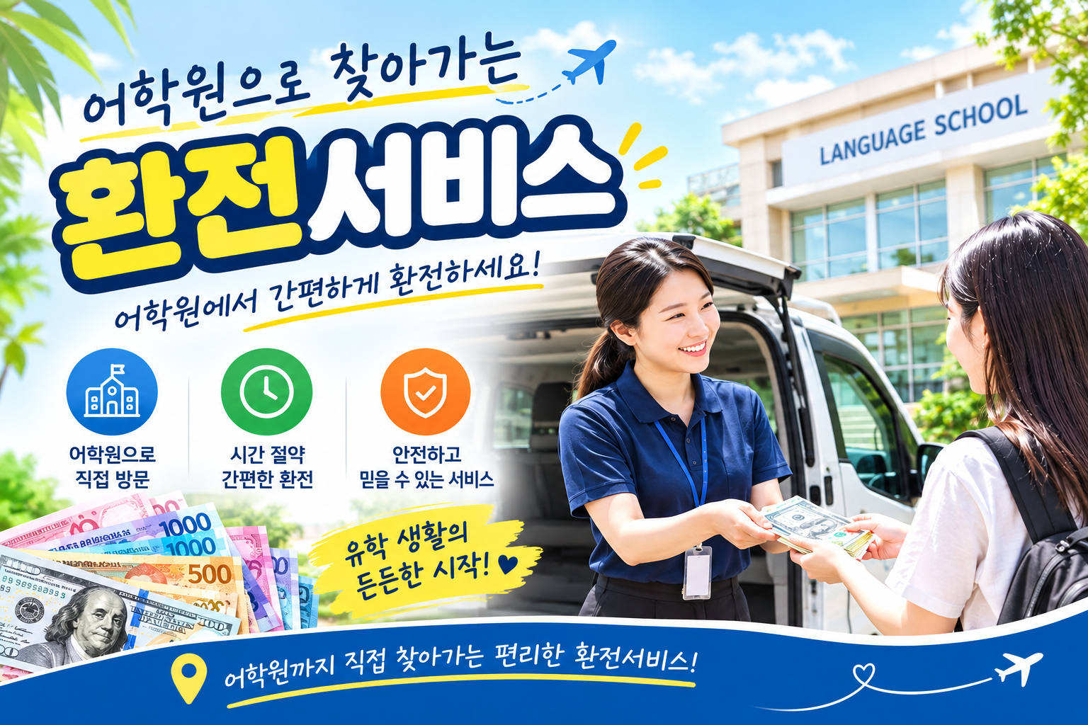 학원으로 찾아가는 환전서비스